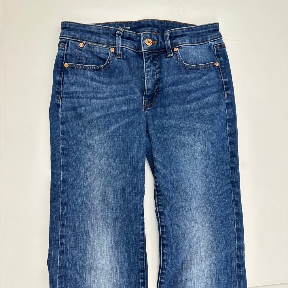 Talbots Barely Boot Jeans Womens 0P Dark Blue Flawless High Rise Stretch Denim - Picture 2 of 5